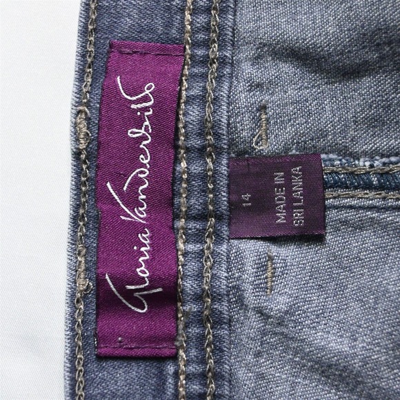 Gloria Vanderbilt 14 Short Amanda Classic Taper Gray Stretch Denim Womens Jeans - Picture 6 of 9